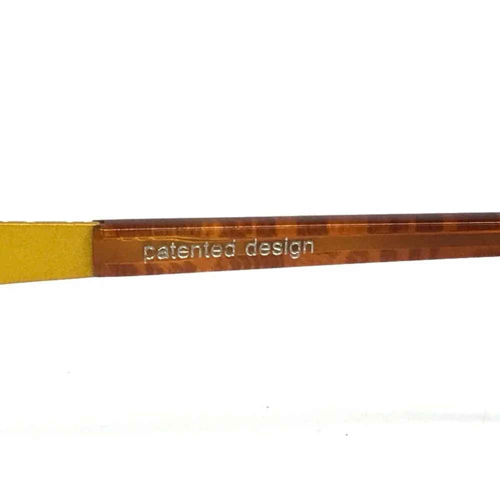 BOZ Eyeglasses Frames VIM 5050 Yellow Cracked Earth Pattern Half Rim 52-18-135